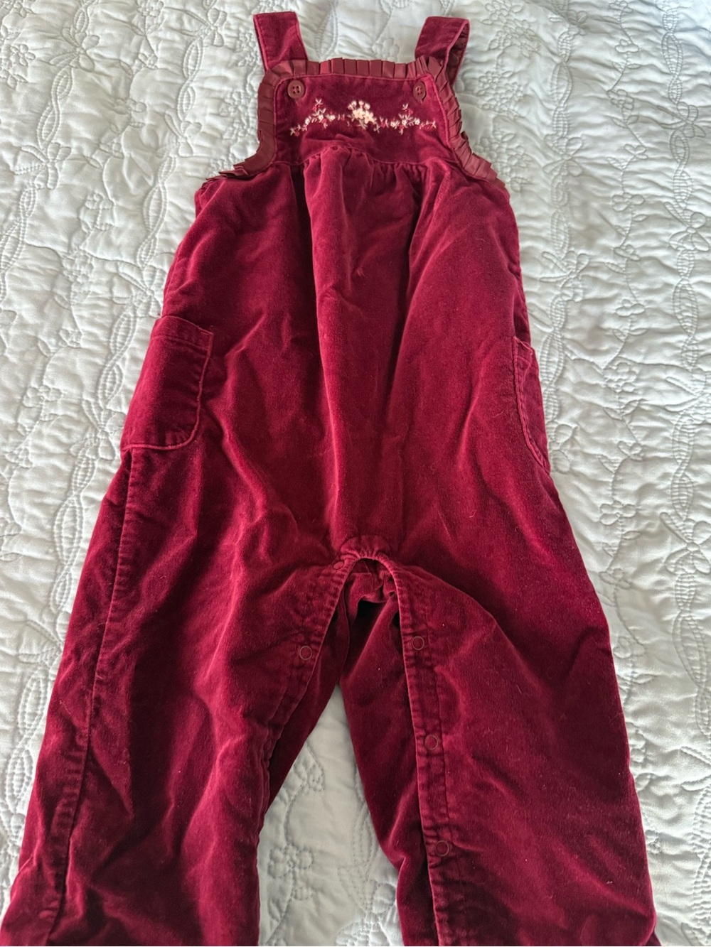 Janie and Jack Burgundy Corduroy Overalls